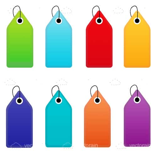 Colourful Vector Tags 8 Pack